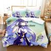 Genshin Impact Game Bedding Set Single Twin Full Queen King Size Bed Set Aldult Kid Bedroom Duvetcover Sets Anime Bed Sheet Set