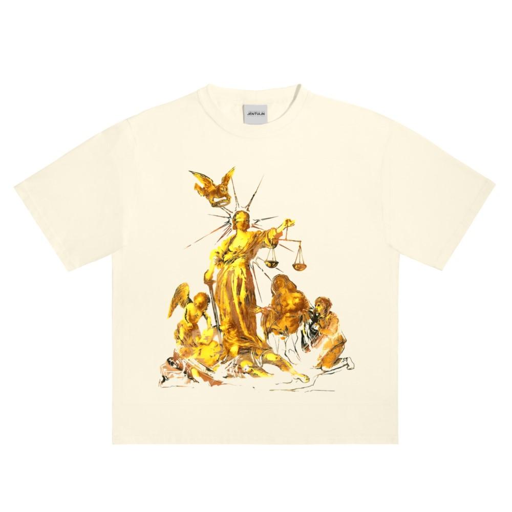 Harajuku Oversized Streetwear Mens Tshirt Atrium Justice Graphic Print Top Hip Hop Korean Short Sleeve Clothing Cotton Goth Y2k