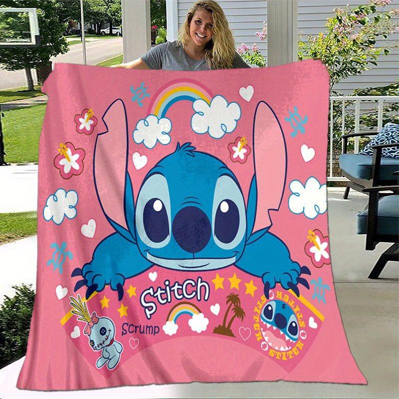 Lilo & Stitch Design Throw Blanket Soft Polyester Fabric for Office Chair or Sofa Ideal for Birthday, Halloween, Christmas Gifts