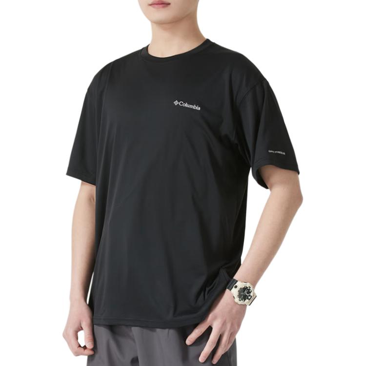 Columbia T-Shirts Men's Black Crew Neck Moderate Straight Fit XE3513-010