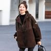 Пальто из овечьей шерсти с меховой отделкой, женская зимняя одежда, новое свободное утолщенное ретро-пальто из гранулированного бархата