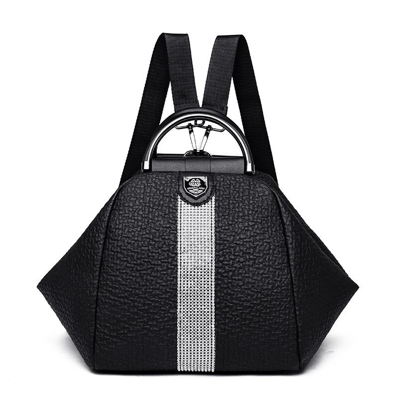 Three-purpose Backpack Pu Soft Leather Anti-splashing Light Backpack Women's Travel Bag Outdoor Leisure Shoulder Bag