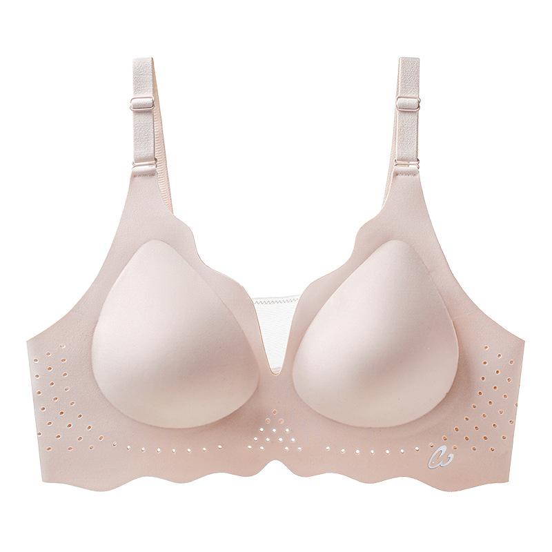 Breathable tube top jelly strip skin-friendly sports underwear gathers small breasts, summer no steel ring fixed cup bra