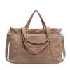 Solid Color Canvas Tote Bag Large Capacity Crossbody Bag Corduroy Shoulder Bag  All-match