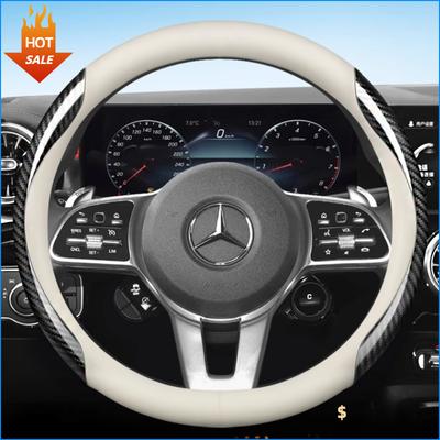 Универсальный чехол на руль автомобиля для 37-38 см рулевого колеса из искусственной кожи, дышащий чехол на руль автомобиля, аксессуары для салона автомобиля