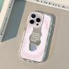 Зеркальный чехол с простыми линиями для IPhone 17 Силиконовый для IPhone14/12/ для IPhone16promax Кремовый корпус