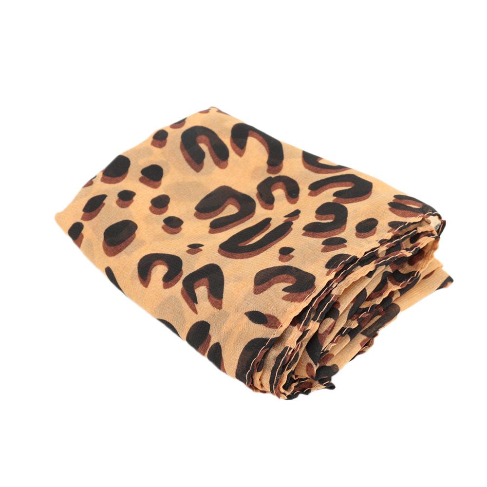 Ladies Women's Fashion Stylish Silk Gauz Chiffon Soft Stole Leopard Shawl Scarves Scarf Wrap