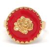 [R4460] - Дизайнерское стальное кольцо Rose Eternelle, золотой коралл, 15 мм.