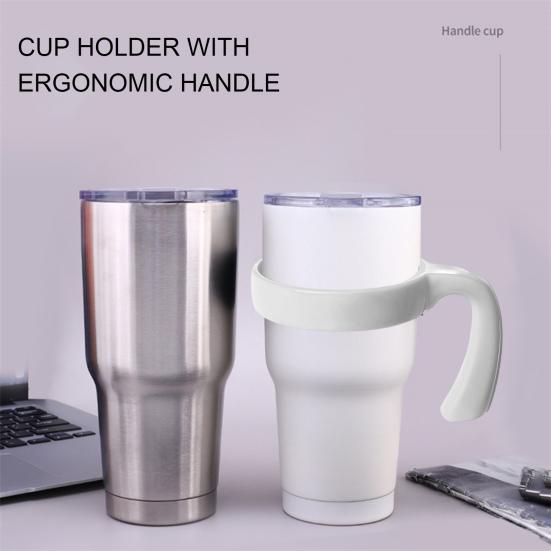 2 Pcs Tumbler Handle Attachment Ergonomic Grip Anti Slip Car Cup Holders BPA Free Travel Mug Handles for 20/32oz Tumbler Cup Accessories