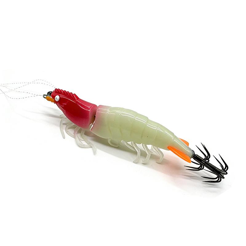 Artificial Shrimp Lure Squid Hook Squid Jig Umbrella Hook Luminous UV Fishing Prawn Lure Saltwater Shrimp Lures