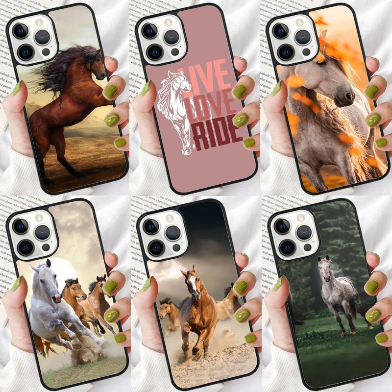 Horse Animal Phone Case For iPhone 17 Air 16 15 14 plus 12 13 Pro max Soft Bumper Shell Cover coque