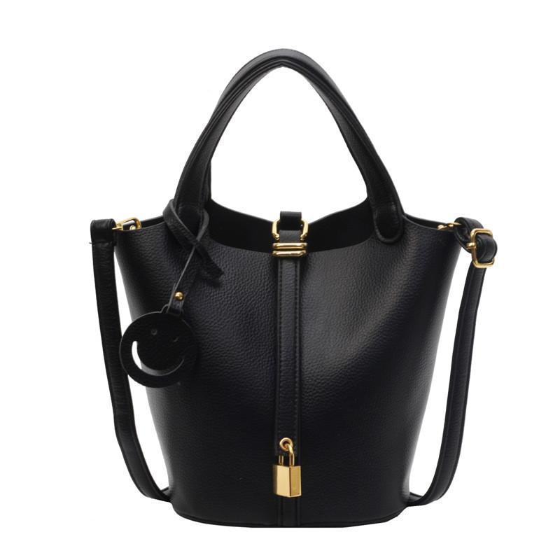 Ielgy Lychee Pattern Portable Bucket Bag Ladies High-End Retro Vegetable Basket Bag Korean Version One-Shoulder Underarm Bag