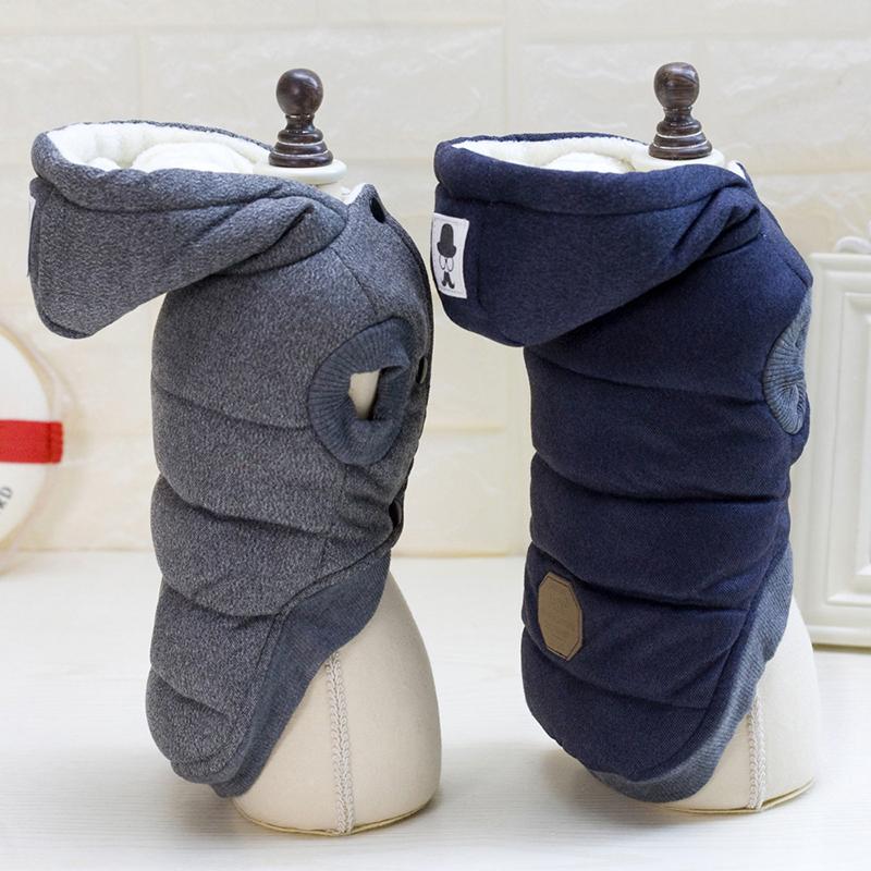 Пальто для щенков, куртка, зимняя одежда для собак, наряды, одежда для двух ног, французский бульдог, чихуахуа, йоркширские пальто с капюшоном