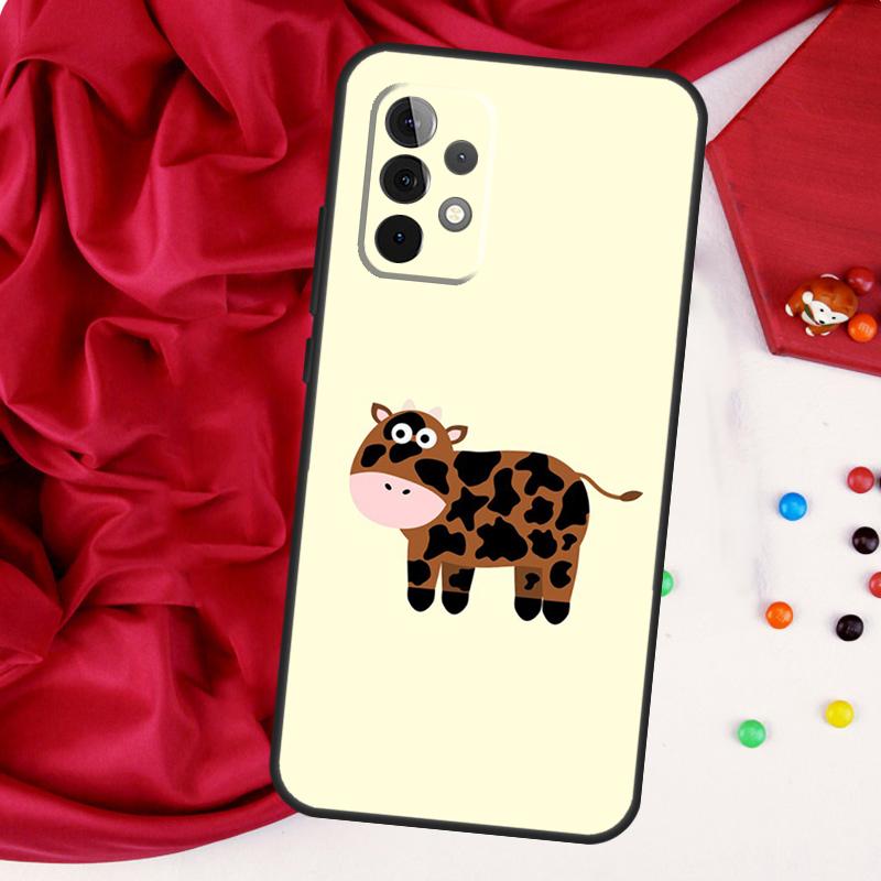 Мультяшные милые пятна коровы для чехла Samsung Galaxy A55 A53 A33 A13 A35 A15 A36 A56 A26 A16 A22 A32 A52 A54 A34 A06 A05