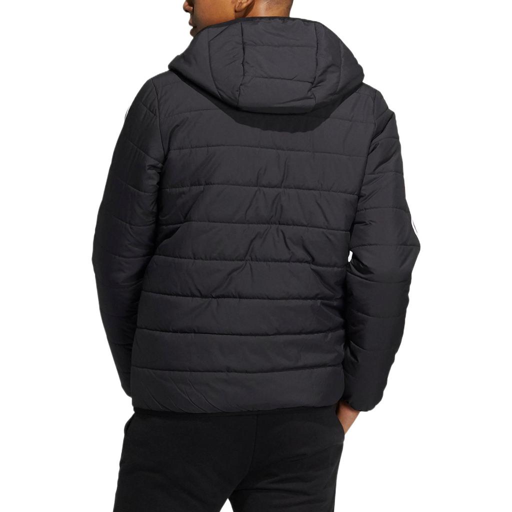 Adidas Нео-полосатая декоративная хлопковая куртка с длинным рукавом и капюшоном мужская куртка черного цвета HD4677