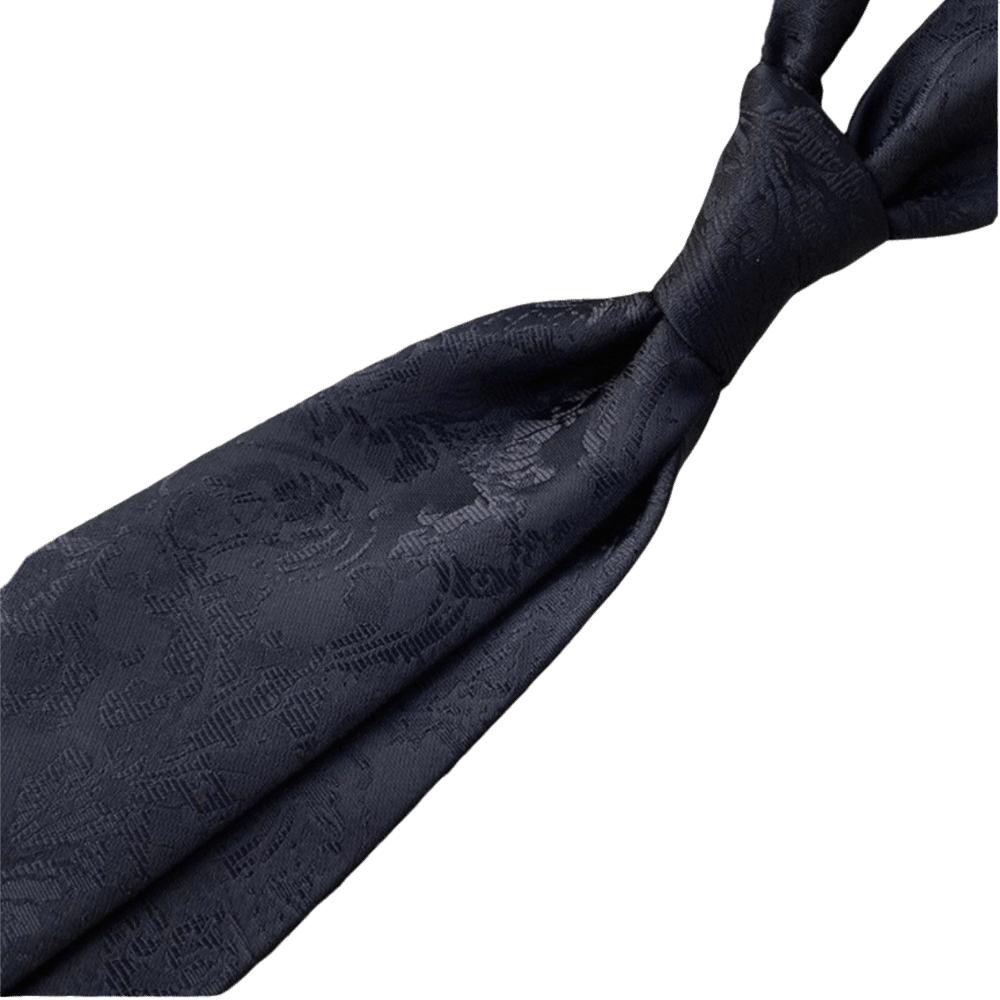 Stripes Men Necktie Floral Retro Cravat Simple Black Necktie Business