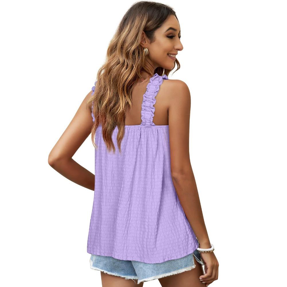 GMXIA Весенне-летний эластичный однотонный топ-халтер для женщин