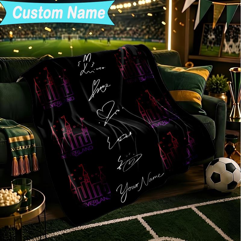 1PC Custom Name Blanket Kpop idle Flannel blankets Patterns Throw Blanket All-Season Soft Gift for Couch, Bed, Camping, Birthday gifts