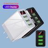 Настенное зарядное устройство с 3 портами USB и дисплеем, 5 В/3 А, стандарт США, многофункциональная дорожная вилка для телефона