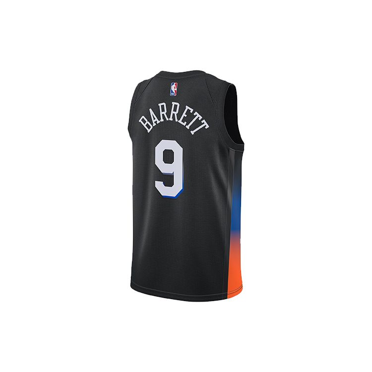 Nike Дышащий баскетбольный жилет Regular-Fit Fan Edition - New York Knicks Barrett No. 9 Мужские топы черные CN1749-013