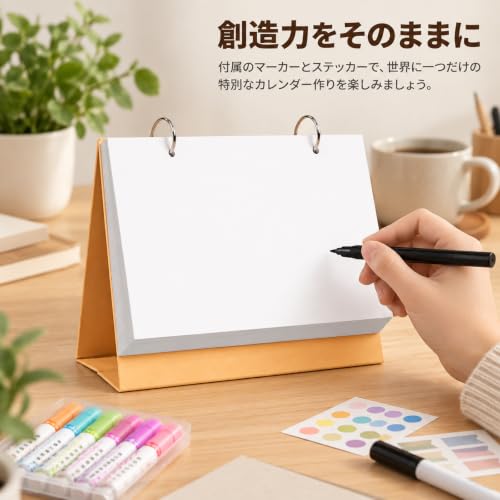 DIY Kit Metal Marker 6 Pieces Desktop Calendar Gift Set 4-Piece Desk 30 Sheets