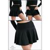 Черные шорты с высокой талией и воланами. Спортивная юбка. Шорты для плавания. Юбка с шортами 1101.