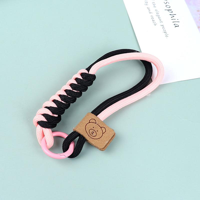 Cute Braid Mobile Phone Lanyard Anti-Loss Short Wrist Band Pendant Multi-Purpose Phone Hanging Strap Candy Color Lanyard