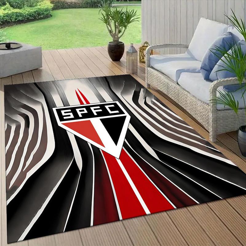 Sao Paulo FC4 Flannel Pattern Square Carpet,Area Rug,Carpet Rug for Living Room Bedroom Sofa Playroom Decor,Non-slip Floor Mat