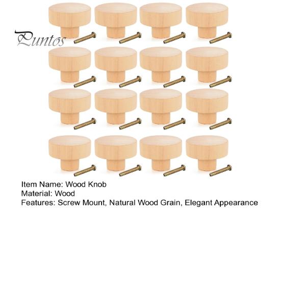 16 шт., деревянная ручка для мебели, винтовое крепление из натурального дерева, элегантная круглая ручка с одним отверстием, сменные аксессуары для ящика шкафа