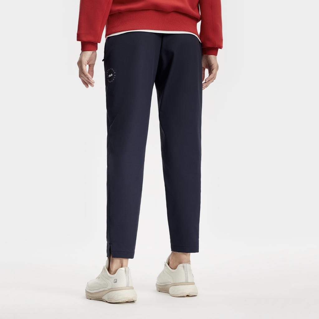 Fila Solid Color Straight Leg Fitness Woven Knitted Sports Pants Women Bottoms Deep-Blue A11W411801F-NV