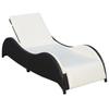 VidaXL Chaise Longue with Cushion Wicker Resin Black