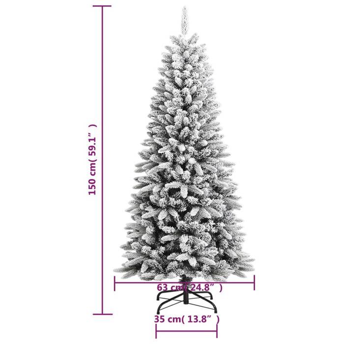 VidaXL Sapin de Noël artificiel avec neige floquée 150 cm PVC et PE345189