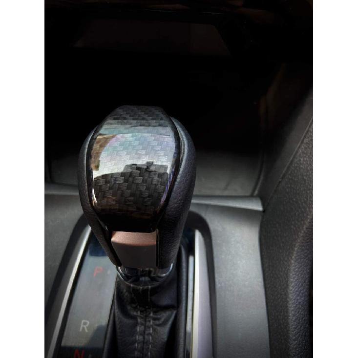 Carbon Fiber Grain Interior Gear Shift Knob Protector Cover Trim Sticker For Honda 10th Gen Civic 2016 2017 2018 2019 2020
