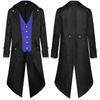 Halloween Costumes for Men Tuxedo One-piece Vest, Medieval Retro Costume, Mid Length Punk Men's Coat, Men Halloween Cosplay Vintage Punk Tops Party