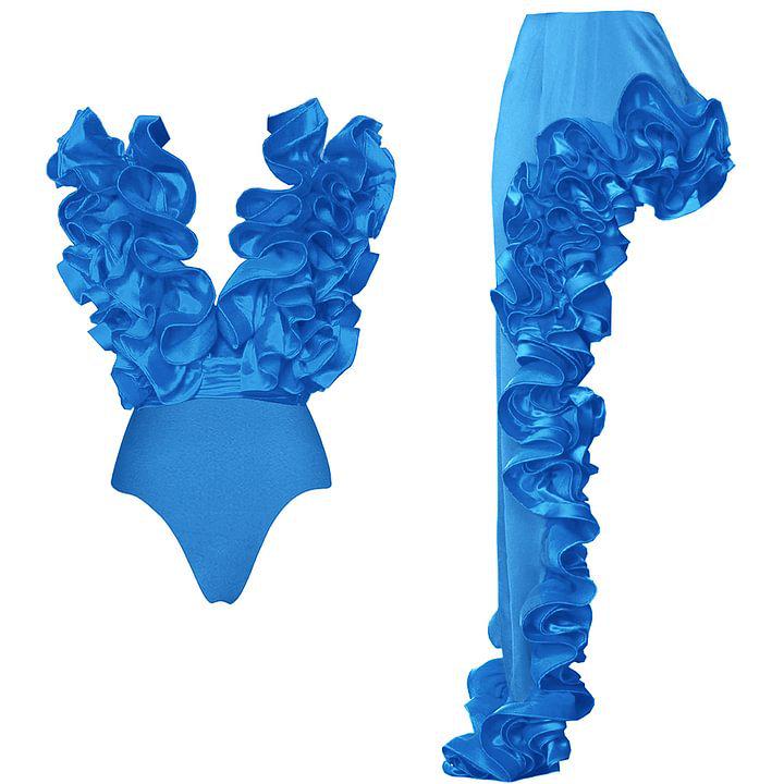 2024 Европейский и американский черно-белый купальник с глубоким V-образным вырезом и кружевом для похудения