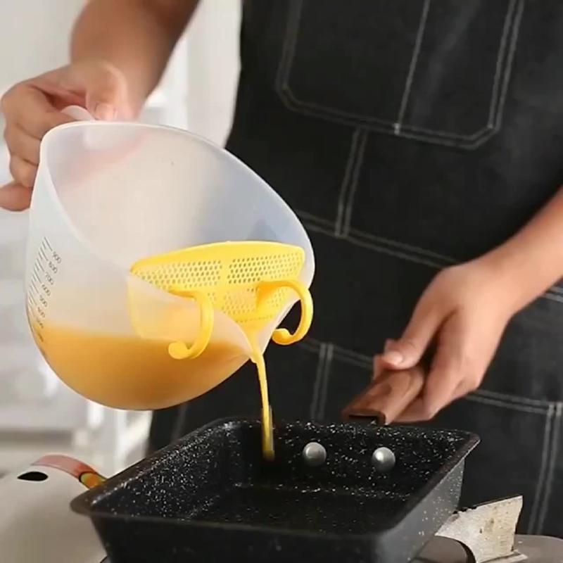 Мерный стакан для взвешивания, прозрачная миска для смешивания, 900 мл, прозрачный кухонный мерный стакан для выпечки с фильтром и ручкой, точный