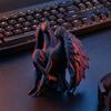 Фигурка Ангела, закрывающего лицо, Матовый черный, 3D-печатная скульптура, Сидящий меланхоличный ангел с детализированными крыльями для декора дома и офиса
