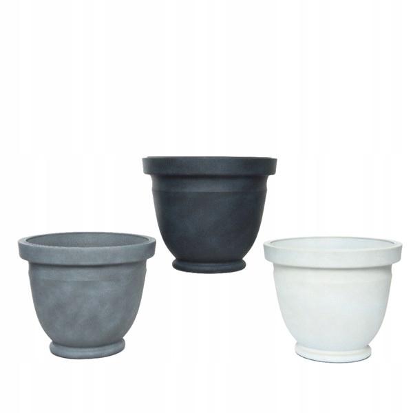 Round smooth plastic flowerpot 33 cm