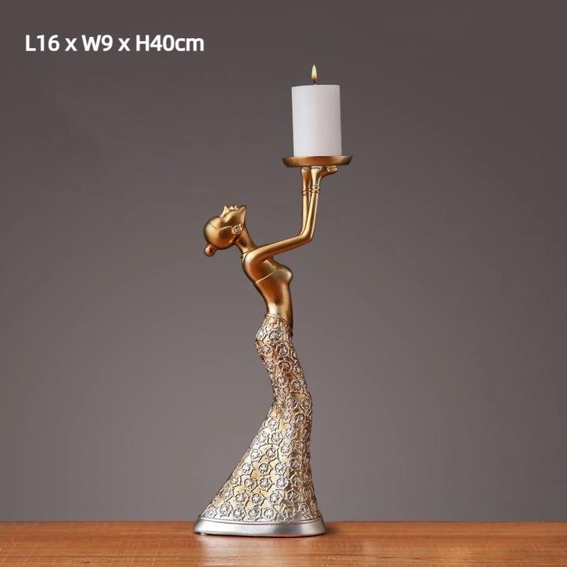 Скандинавский романтический смоляной подсвечник в виде девушки – Креативный декор для обеденного стола и дома