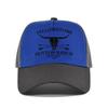 Cotton Front Mesh Back Trucker Cap, Bull Skull Print Adjustable Snapback Baseball Hat Unisex Western Style Outdoor Sports Sun Hat