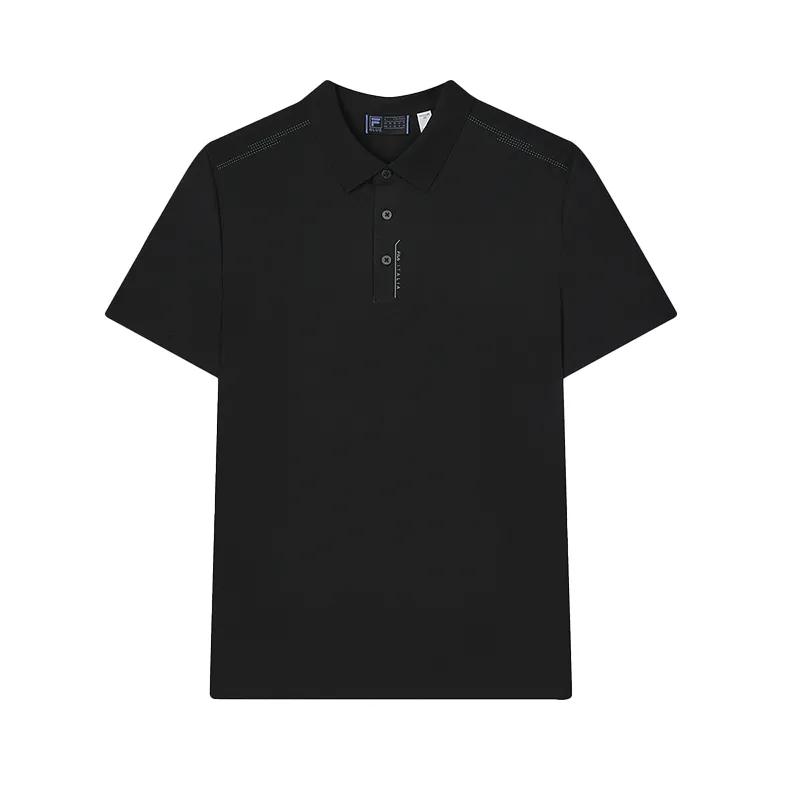 FILA Polo Shirts Men's Black Polo Collar Moderate Straight Fit (Unisex) Polo Shirts F11M422110FBK