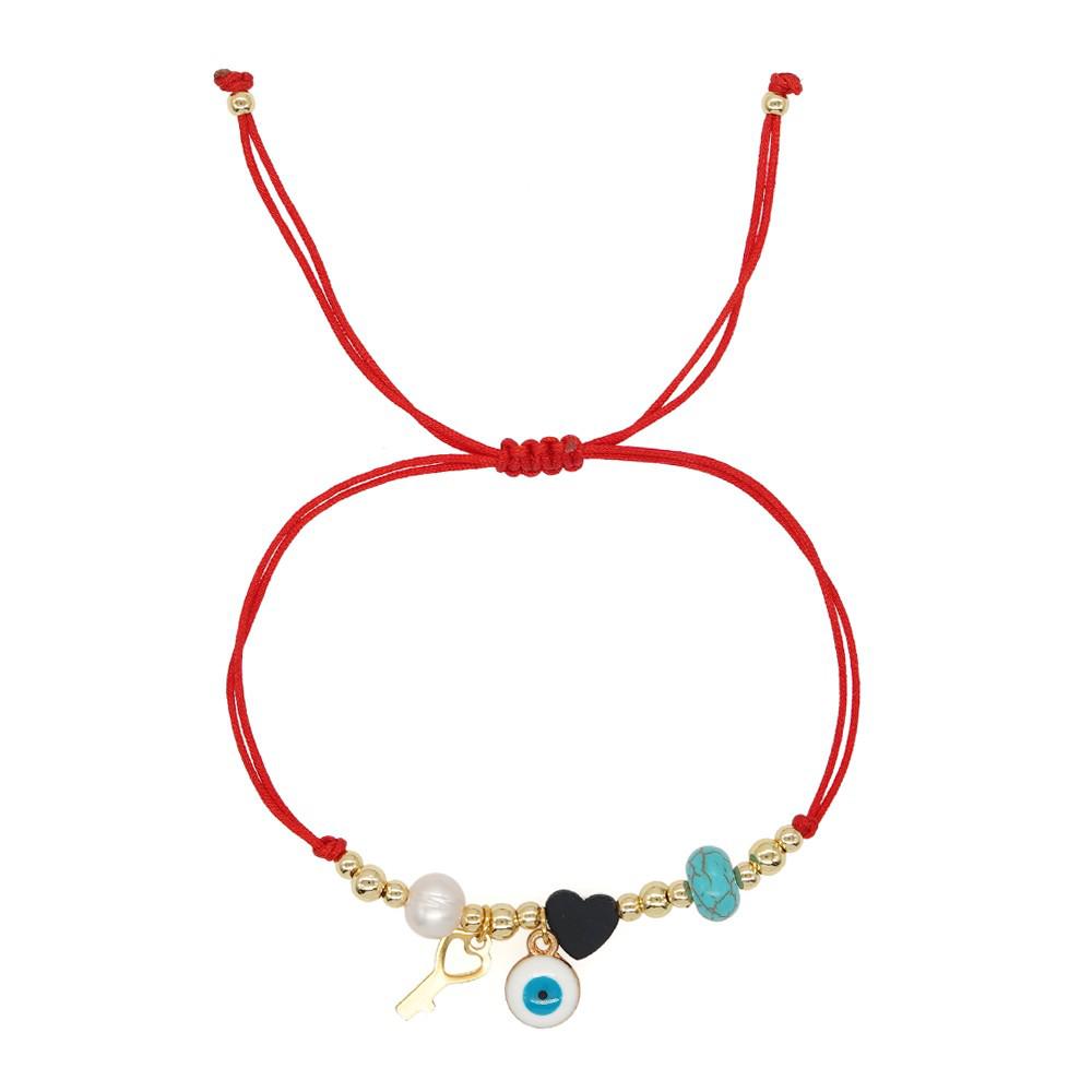 2025 Year of the Snake Lucky Red String Handmade Beaded Bracelet Set with Evil Eye for Couples