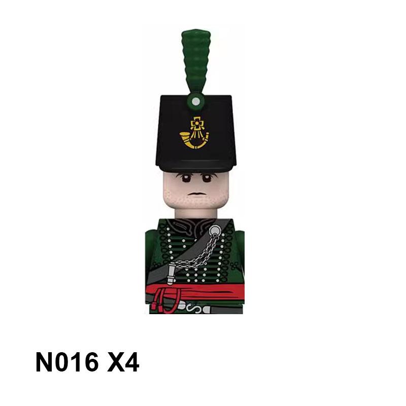 4pcs Military Building Blocks Medieval Knights Duke Marshal Figures Napoleonic Wars Weapons Sword Flags Shoulder Armor Cape Brick MOC
