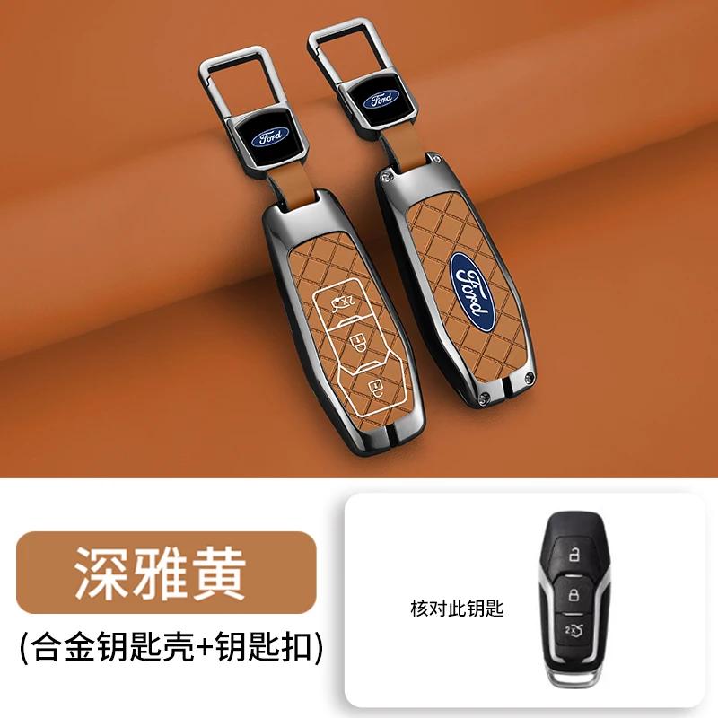 Car Sticker Hot For Ford Zinc Alloy Car Smart Key Case Cover Shell for Ford Focus 3 4 Ranger S C Max Explorer Edge Mustang Fiest