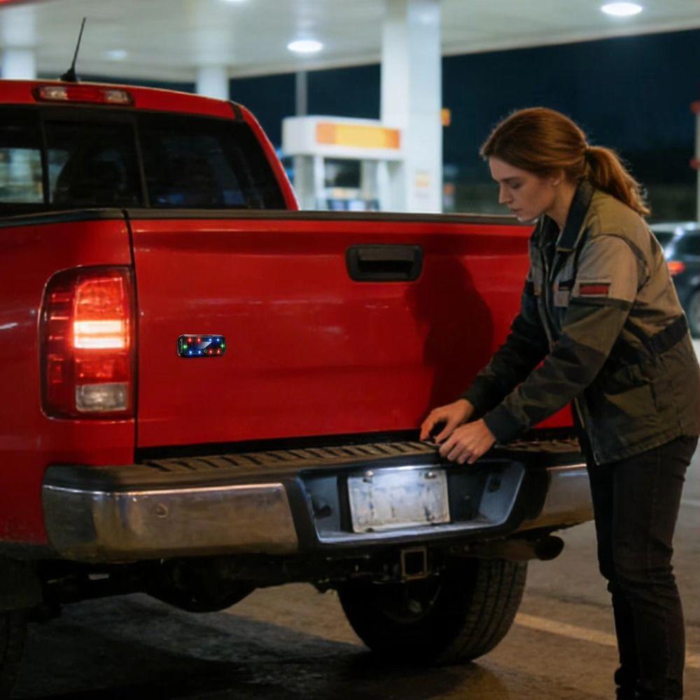 LED Solar LED Warning Strobe Light Self-Adhesive Solar-Powered LED Rear Warning Light Vehicle