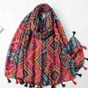 2024 Spring And Autumn Winter New Cotton And Hemp Long Thin Scarf Travel Versatile Sunscreen Warm Shawl For Women