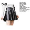 Women Faux Leather Skirt High Waist Elastic Waist Solid Color Soft Pleated Skirt Breathable Smooth Above Knee Length Club Nightclub Short Mini Skirt