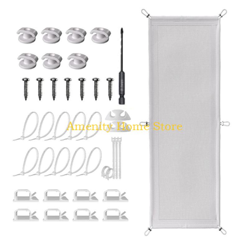 F26C Under Desk Cable Management Pocket Efficient Under Desk Wire Organizers Storage Holder for Secure and Neat Spaces