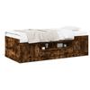 VidaXL Daybed with Drawers, Sofa Bed, Rest Bed, Living Room Bedroom Furniture, Modern, Smoked Oak 75x190 Cm 3280262