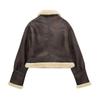 Winter Womens Fashion Streetwear Faux Suede Reversible Jacket Coat